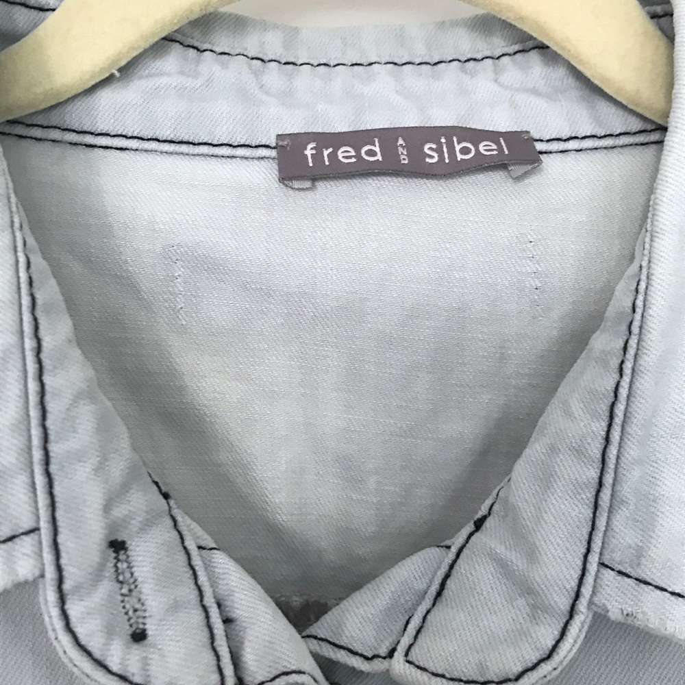 Contemporary Denim Shirt with Ripped Design Details - NWOT - Picture 4 of 5